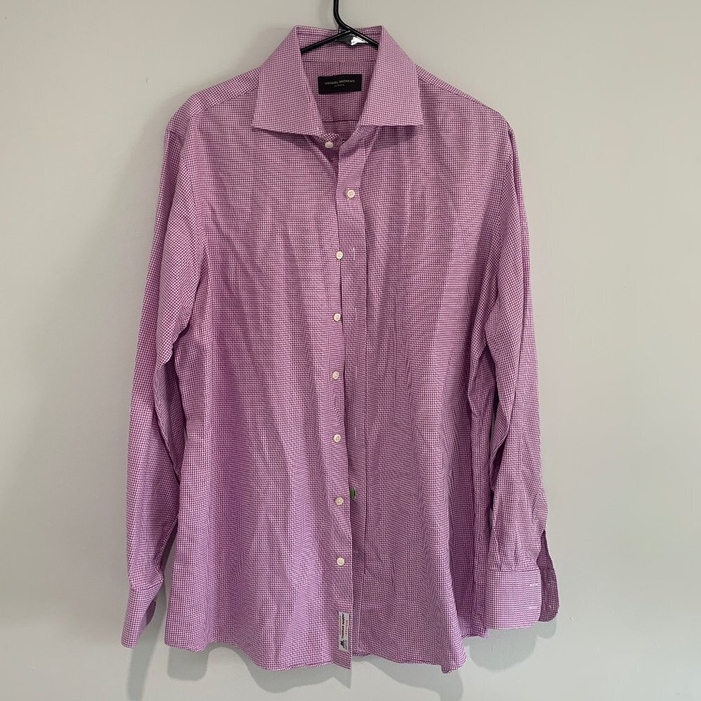 Michael Andrews Bespoke Purple Checkered Men's Shirt